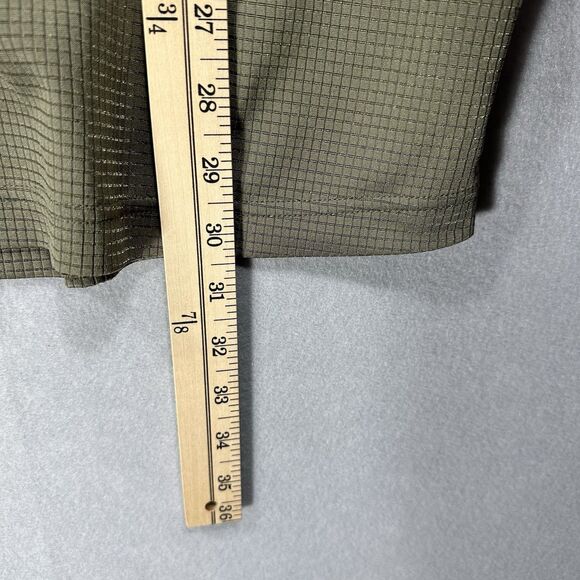 NC State Men’s L Adidas Full Button Short Sleeve Polo Army Green Waffle Pattern - Picture 10 of 11